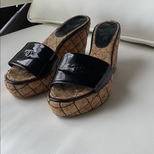 Chanel wedges - black